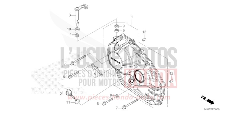 KURBELGEHAEUSEABDECKUNG (NC750XA) von NC750X "Meca" MAT BALLISTIC BLACK METALLIC (NHA86) von 2023